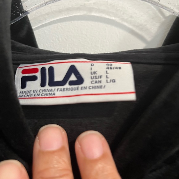 Fila Sport Black Velvet Quarter Zip Hoodie Sz. L - Picture 11 of 12